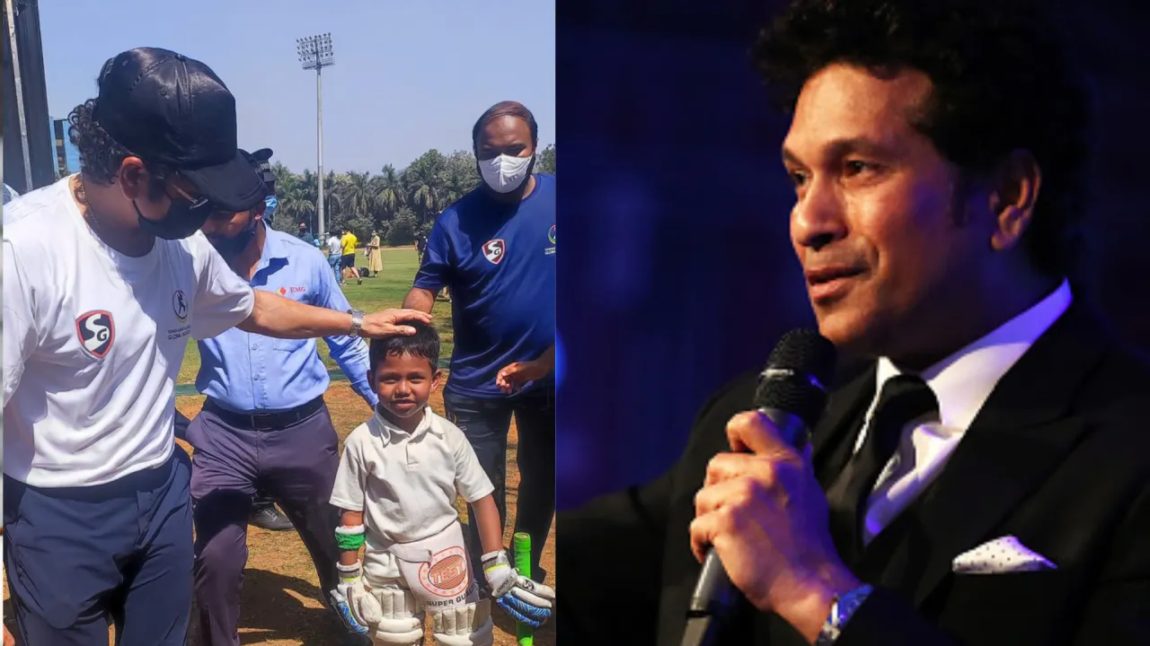 Internet sensation kid trains with idol Sachin Tendulkar