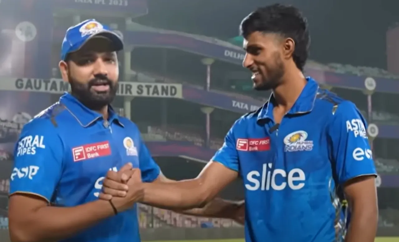 Rohit Sharma and Tilak Varma for MI in IPL 2023