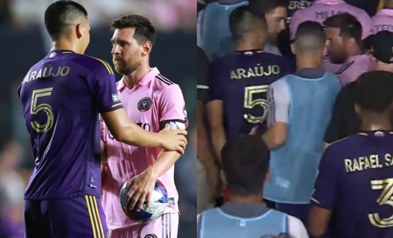 Lionel Messi and Cesar Araujo