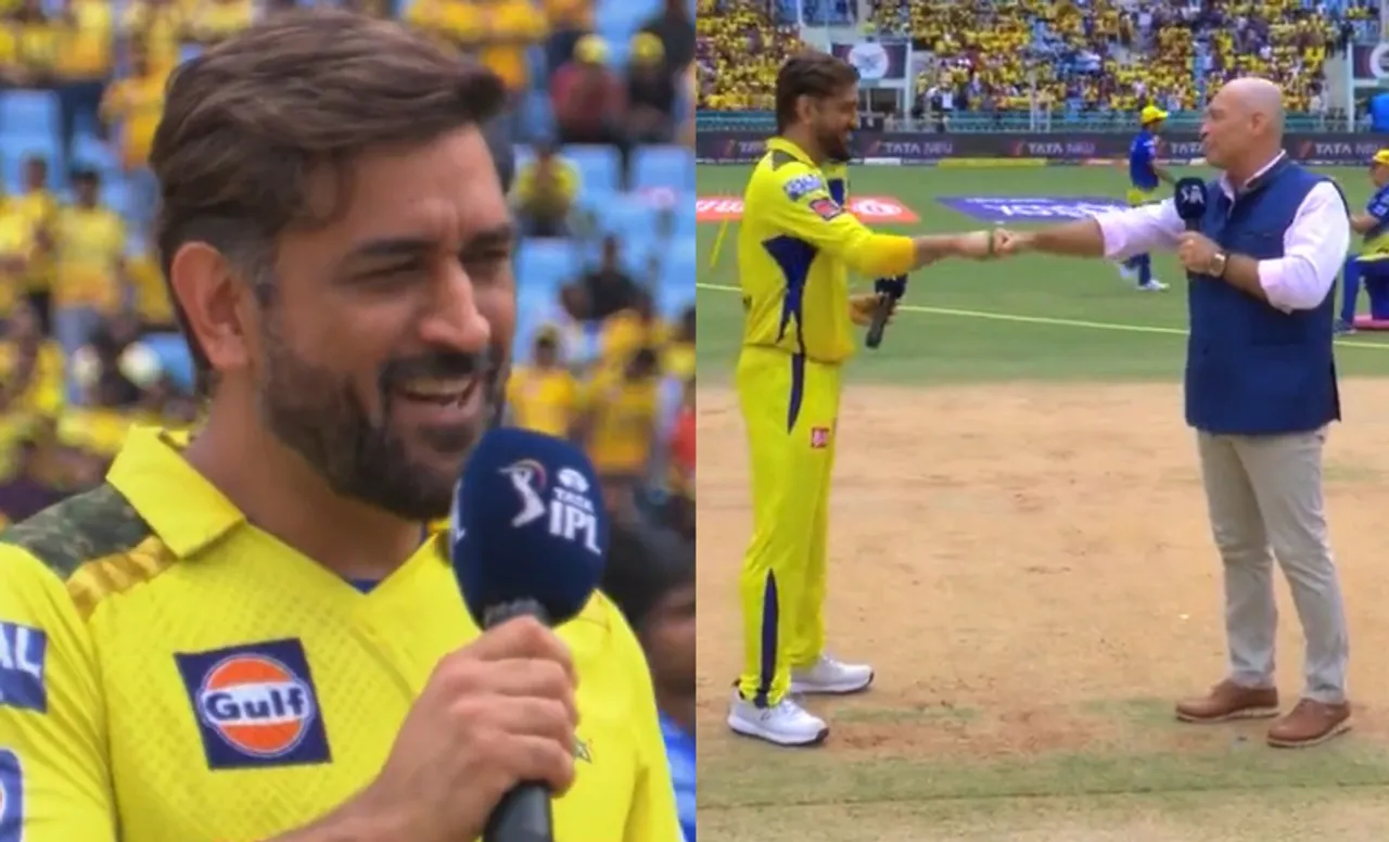 MS Dhoni during LSG vs CSK, IPL 2023