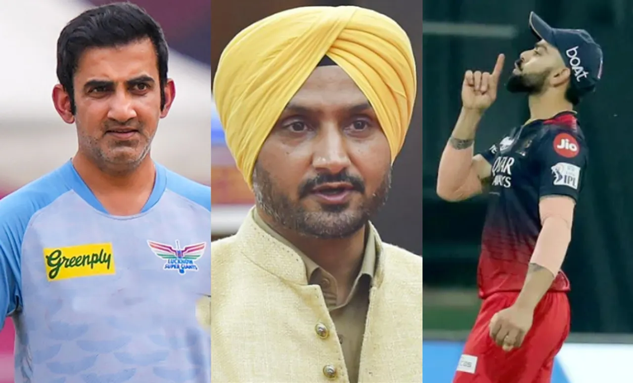 Virat Kohli, Gautam Gambhir, and Harbhajan Singh