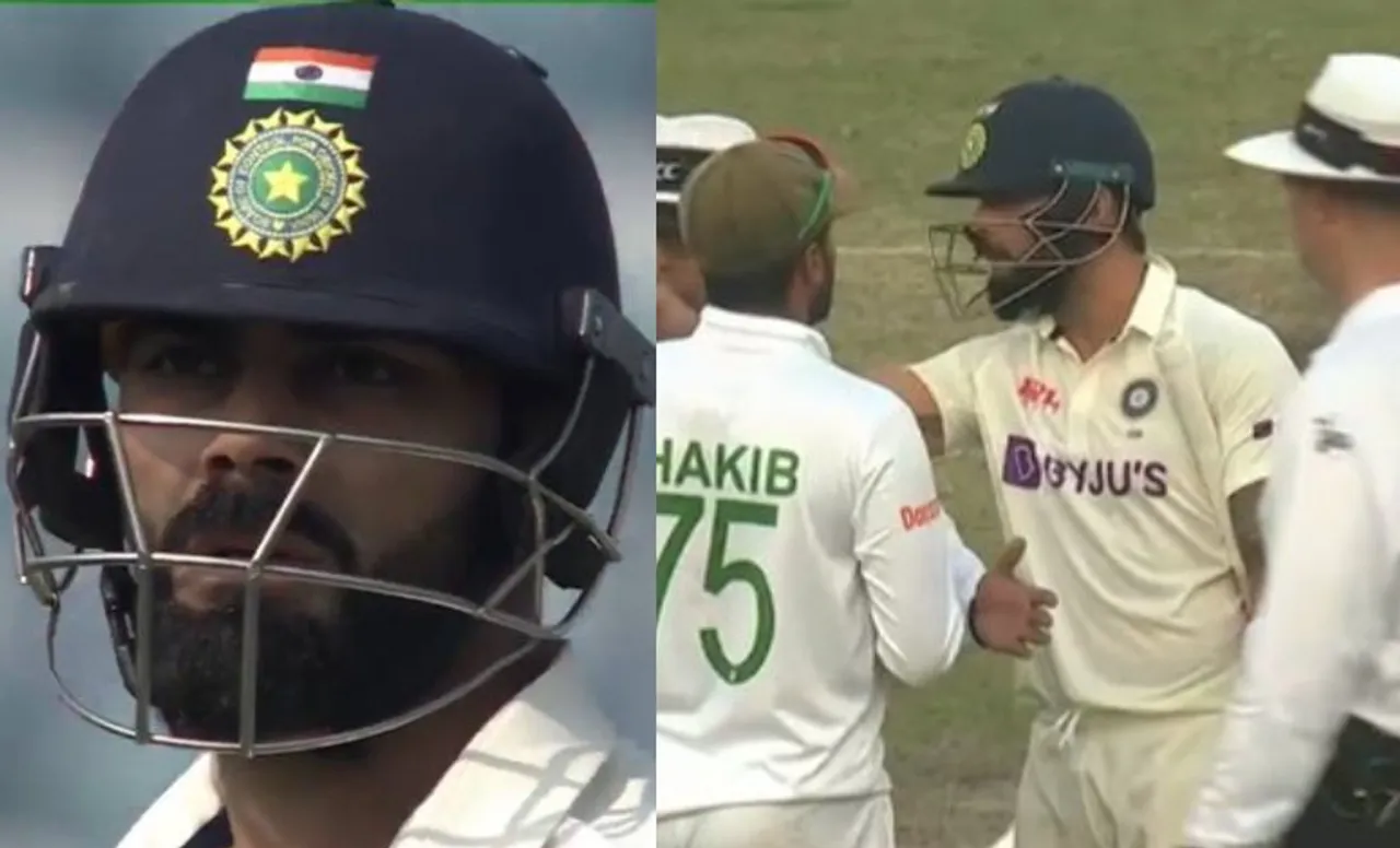 WATCH: Virat Kohli ends up in an altercation with Bangladesh skipper Shakib Al Hasan following dismissal off Mehidy Hasan Miraz