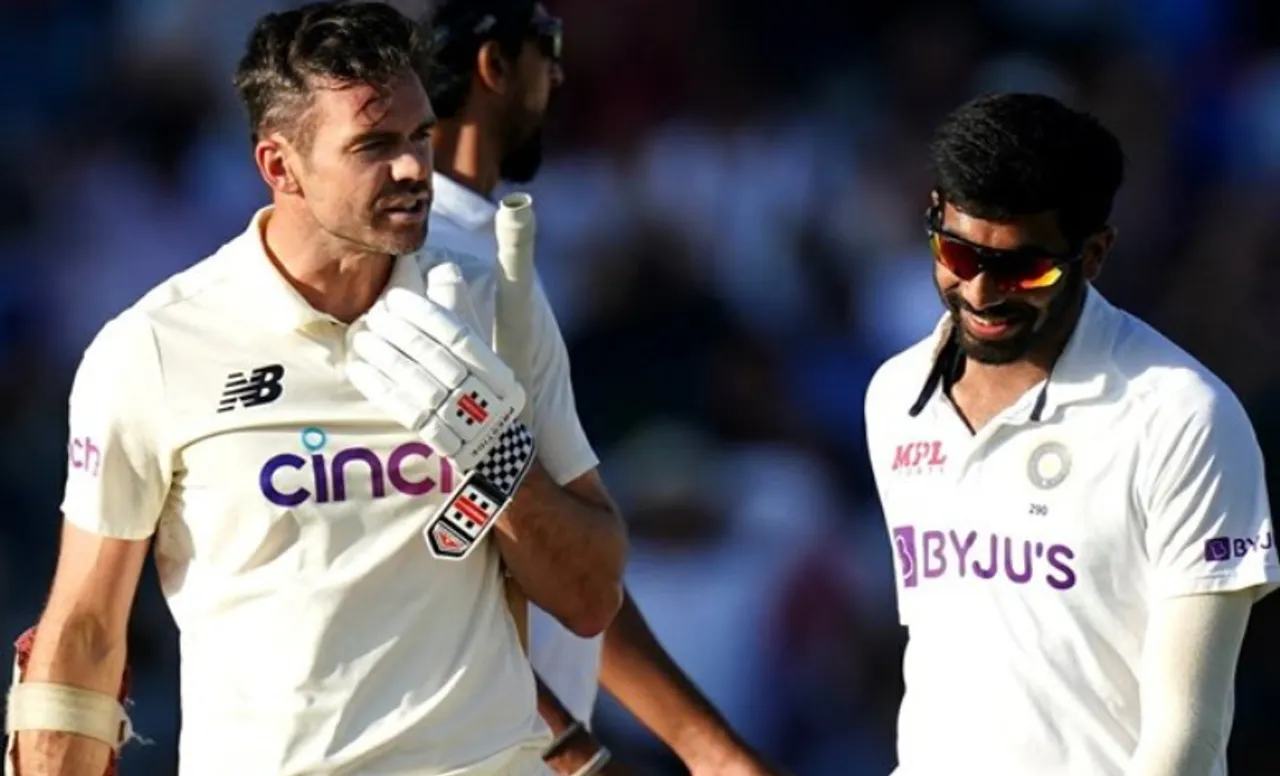 James Anderson and Jasprit Bumrah