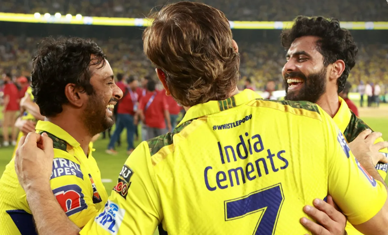 Ambati Rayudu, MS Dhoni, and Ravindra Jadeja
