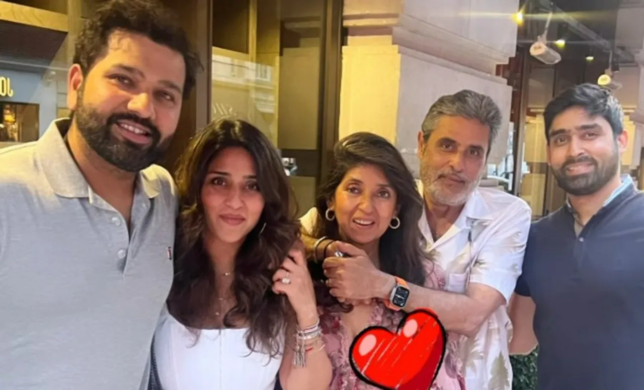 Rohit Sharma with family members