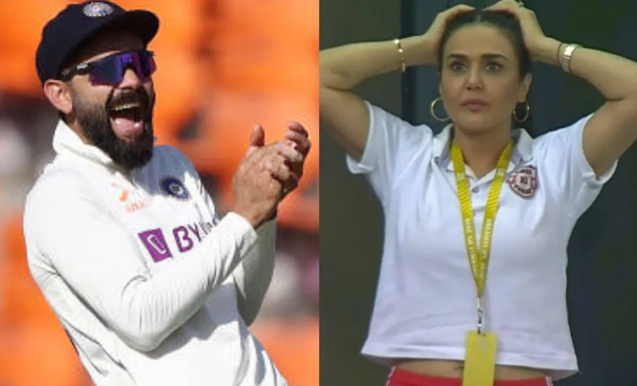 Virat Kohli for team India and Preity Zinta of Punjab
