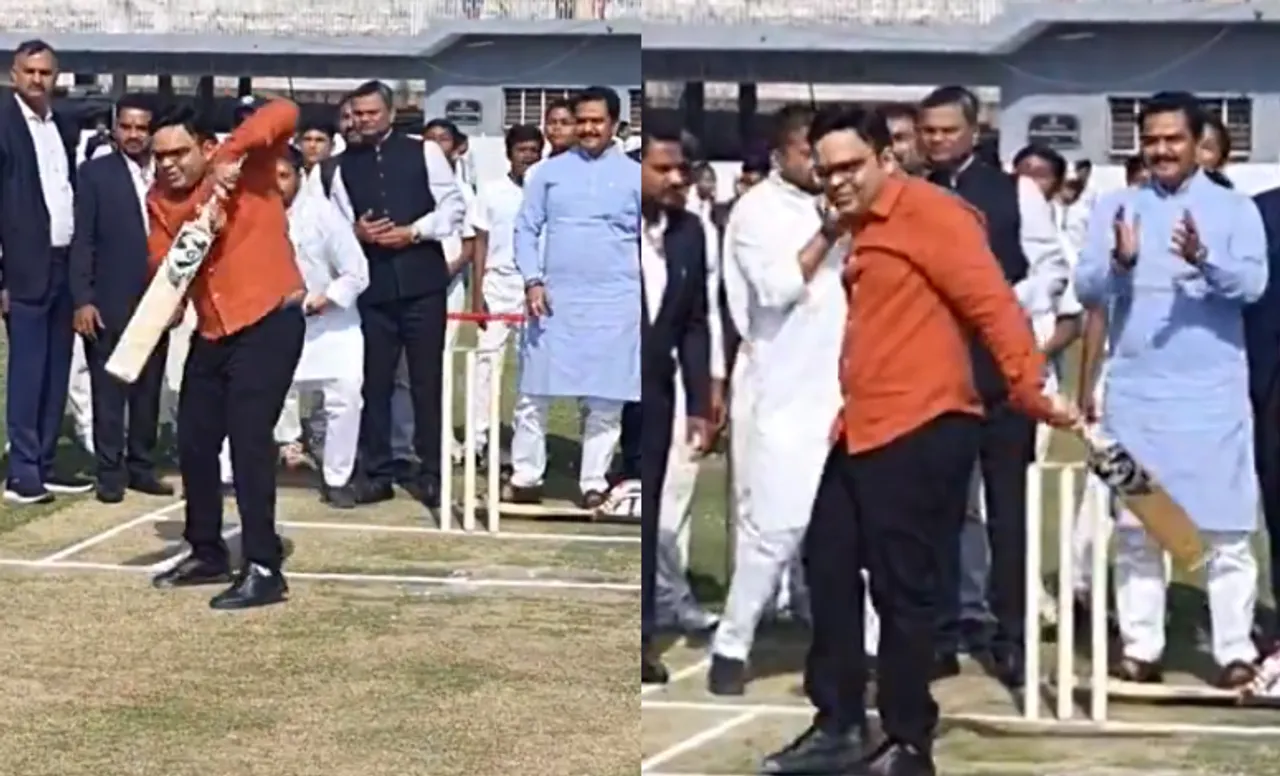 'Koi Inse Bat wapas le lo please' - Fans troll Jay Shah as video of him trying to bat at new stadium goes vital