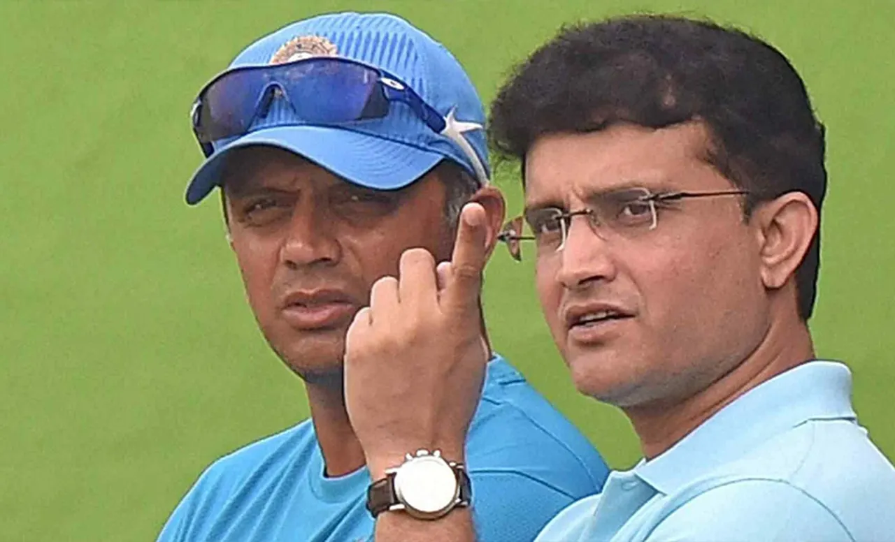 Rahul Dravid and Sourav Ganguly (Source - Twitter)