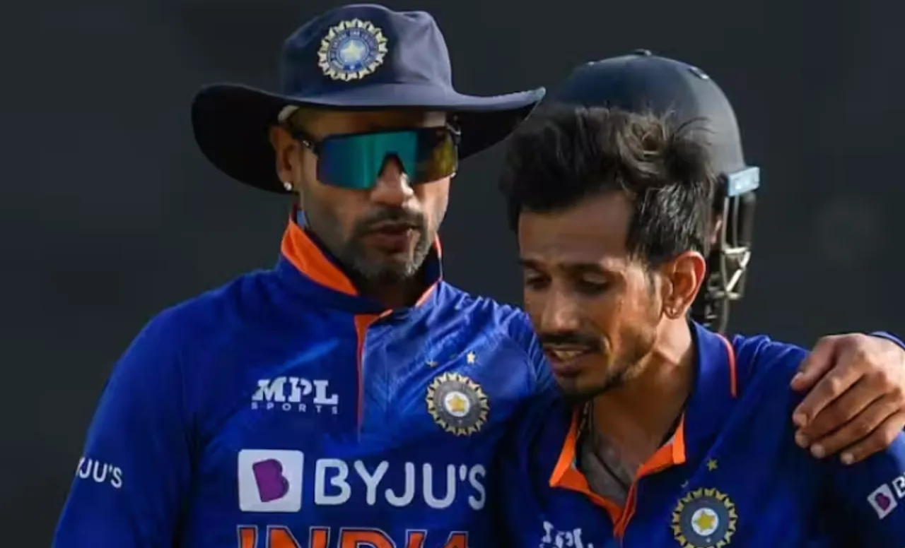 Shikhar Dhawan and Yuzvendra Chahal for Team India