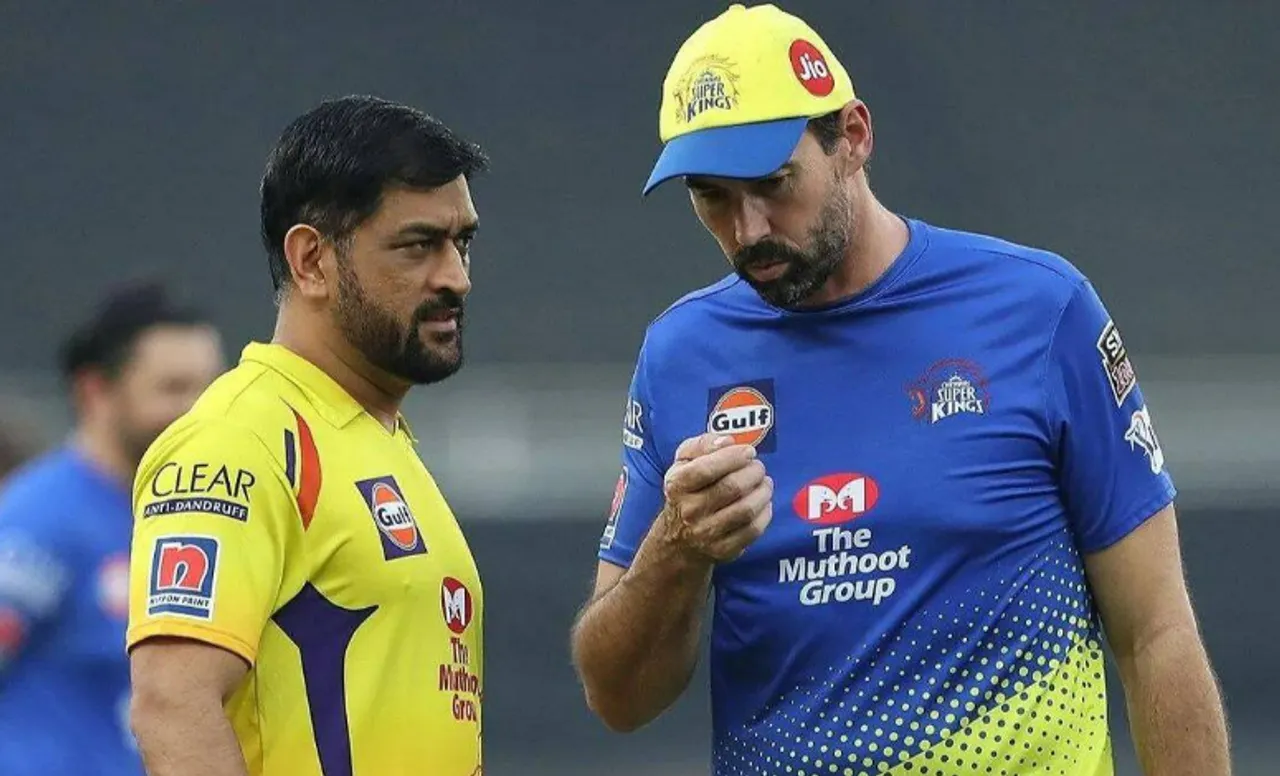 MS Dhoni and Stephen Fleming in IPL 2023