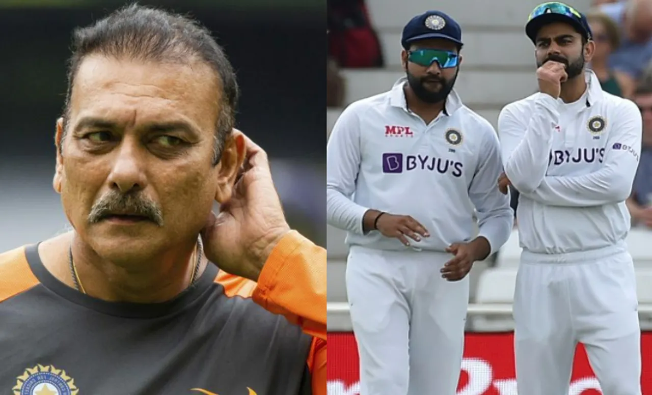 Ravi Shastri, Rohit Sharma, and Virat Kohli