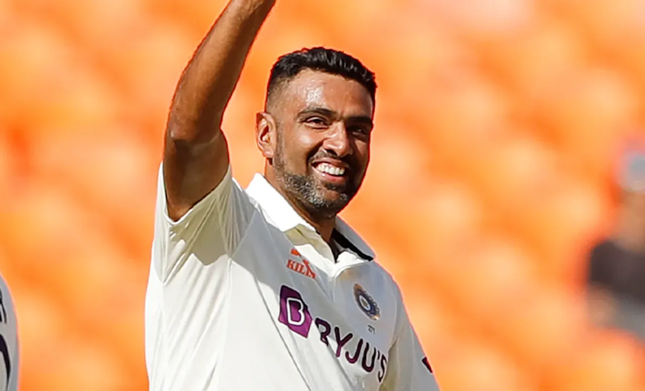 R Ashwin after taking 36th Test fifer (Source - Twitter)