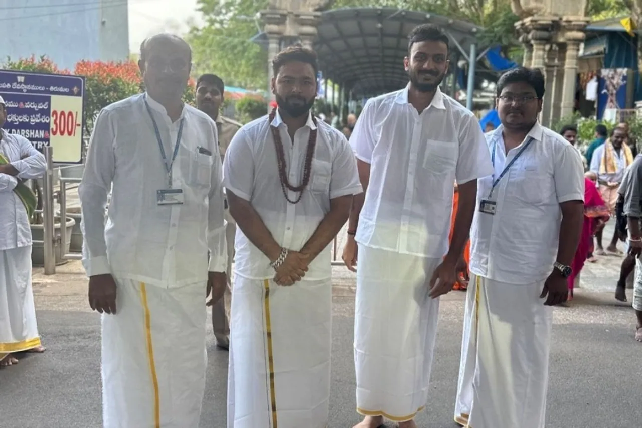 Rishabh Pant and Axar Patel Tirupati Balaji Temple pictures