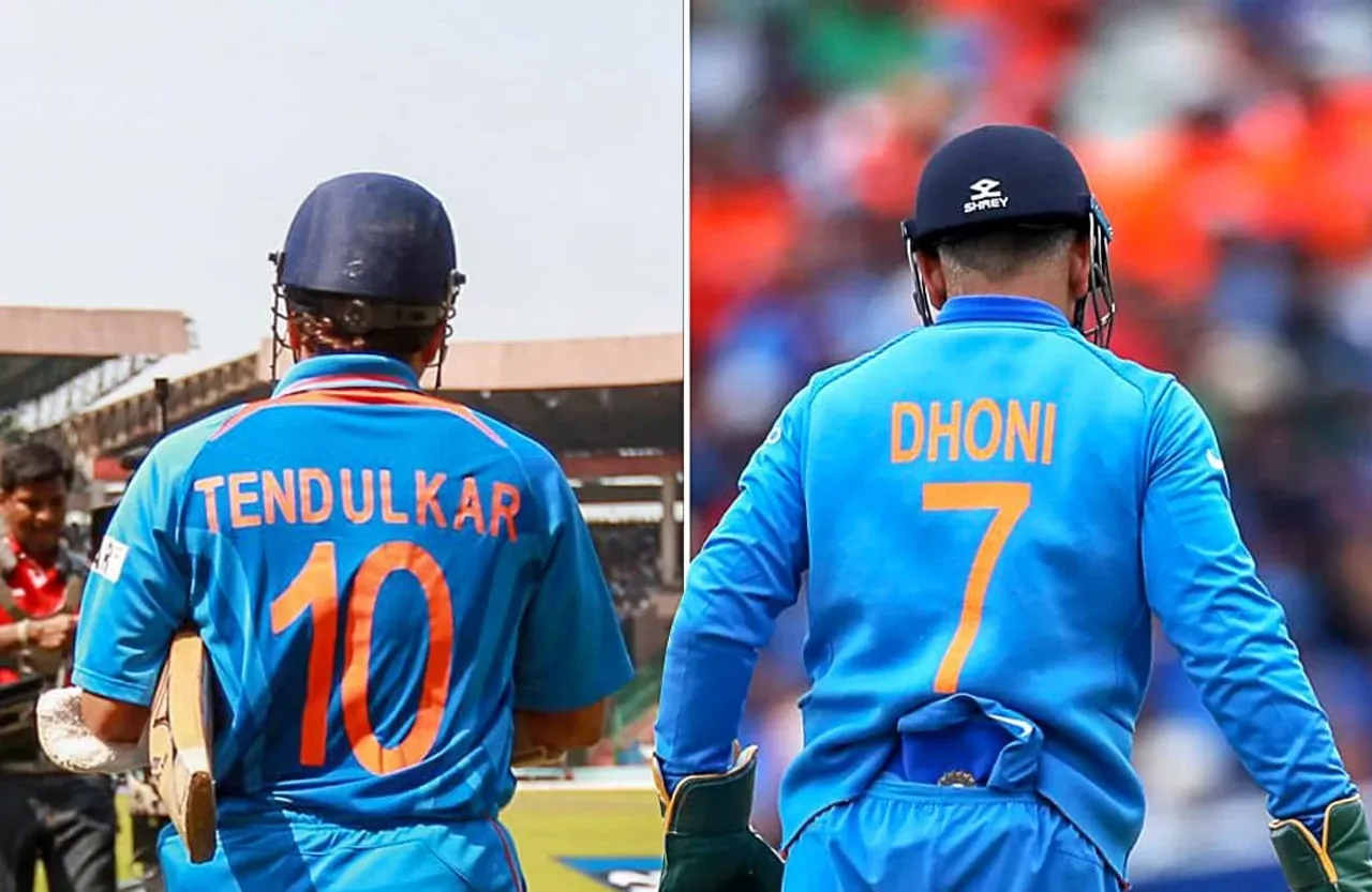 sachin and dhoni jersey
