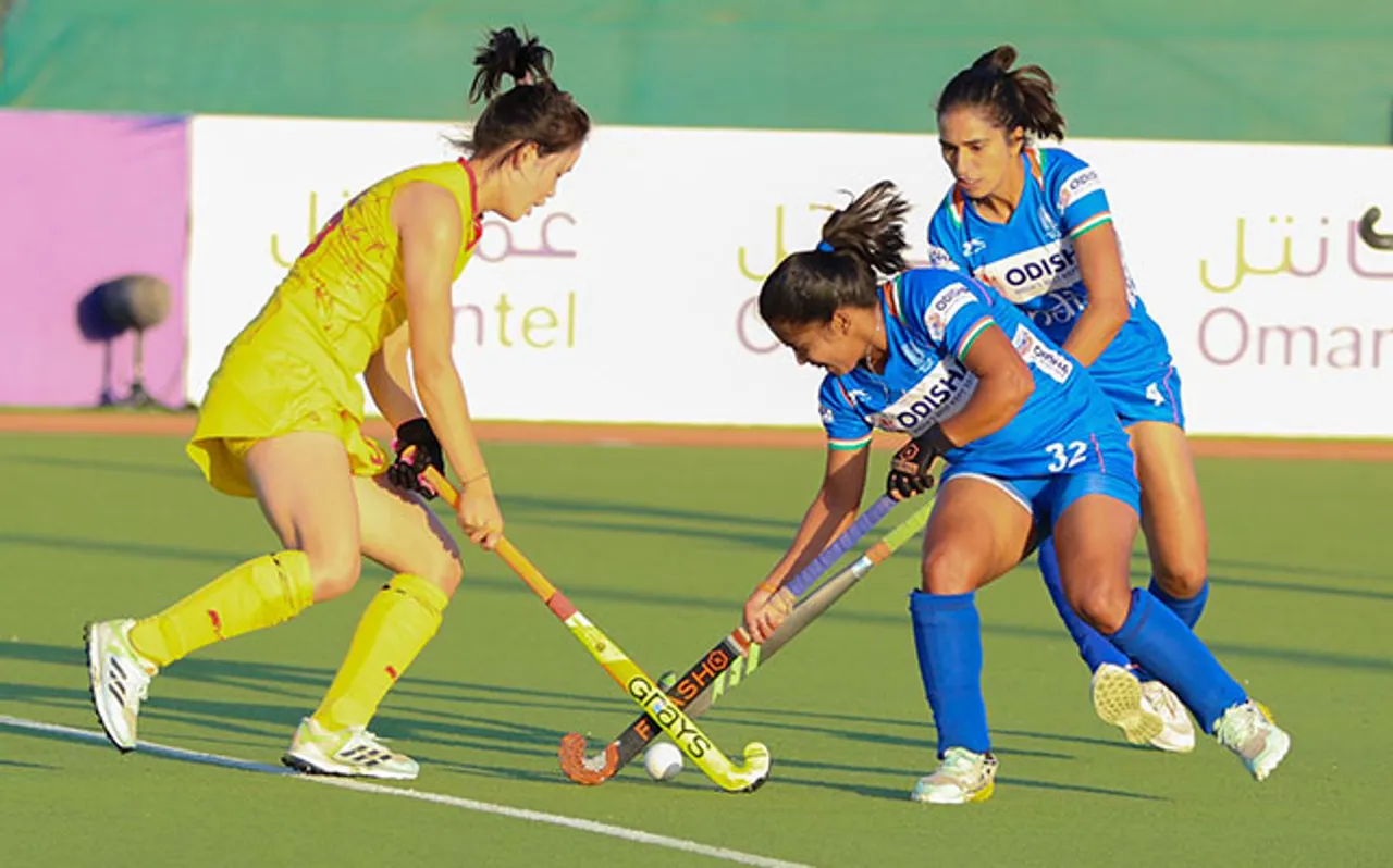 Indian women hockey team vs China. (Photo Source: Twitter)