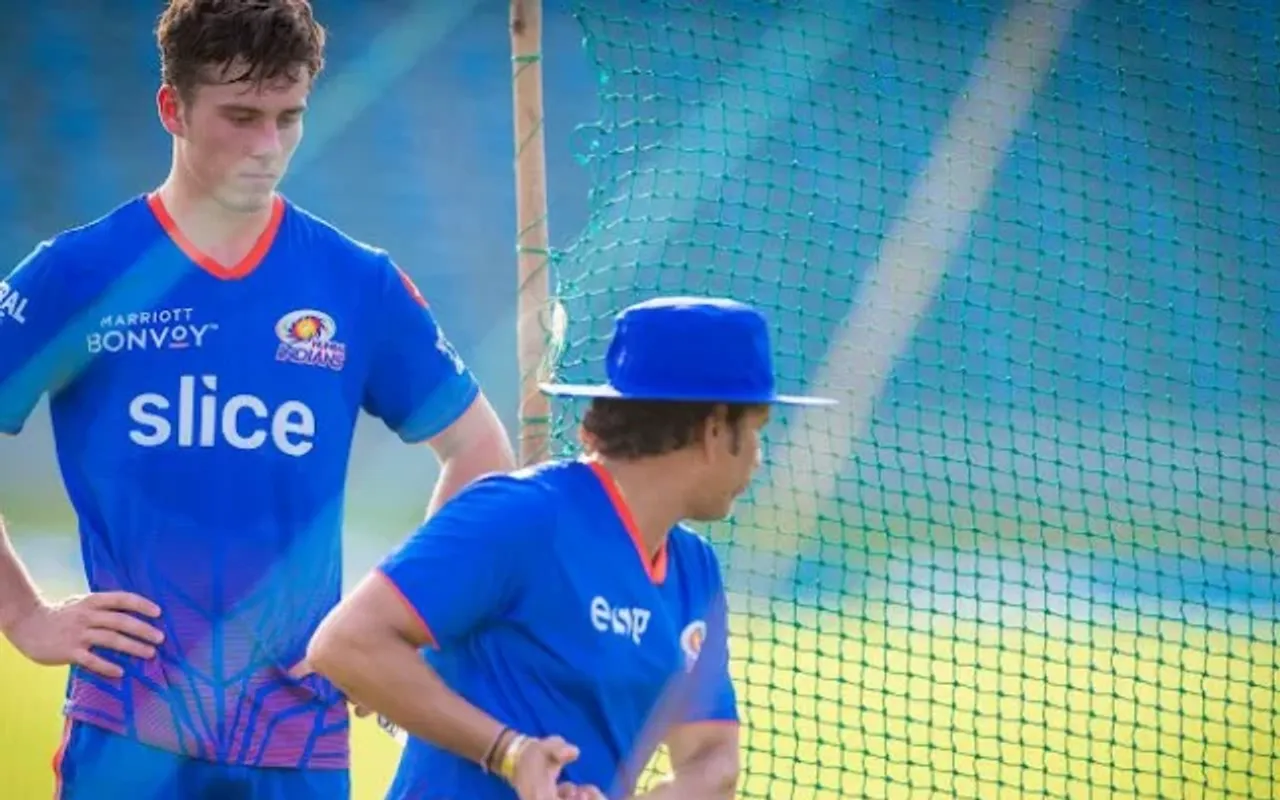 Dewald Brevis and Sachin Tendulkar (Photo Source: Twitter)