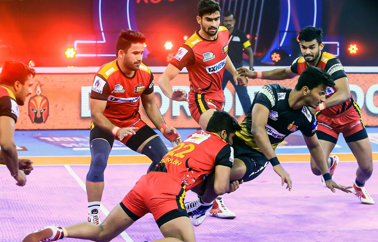 Bengaluru Bulls vs Telugu Titans. (Photo Source: Twitter)