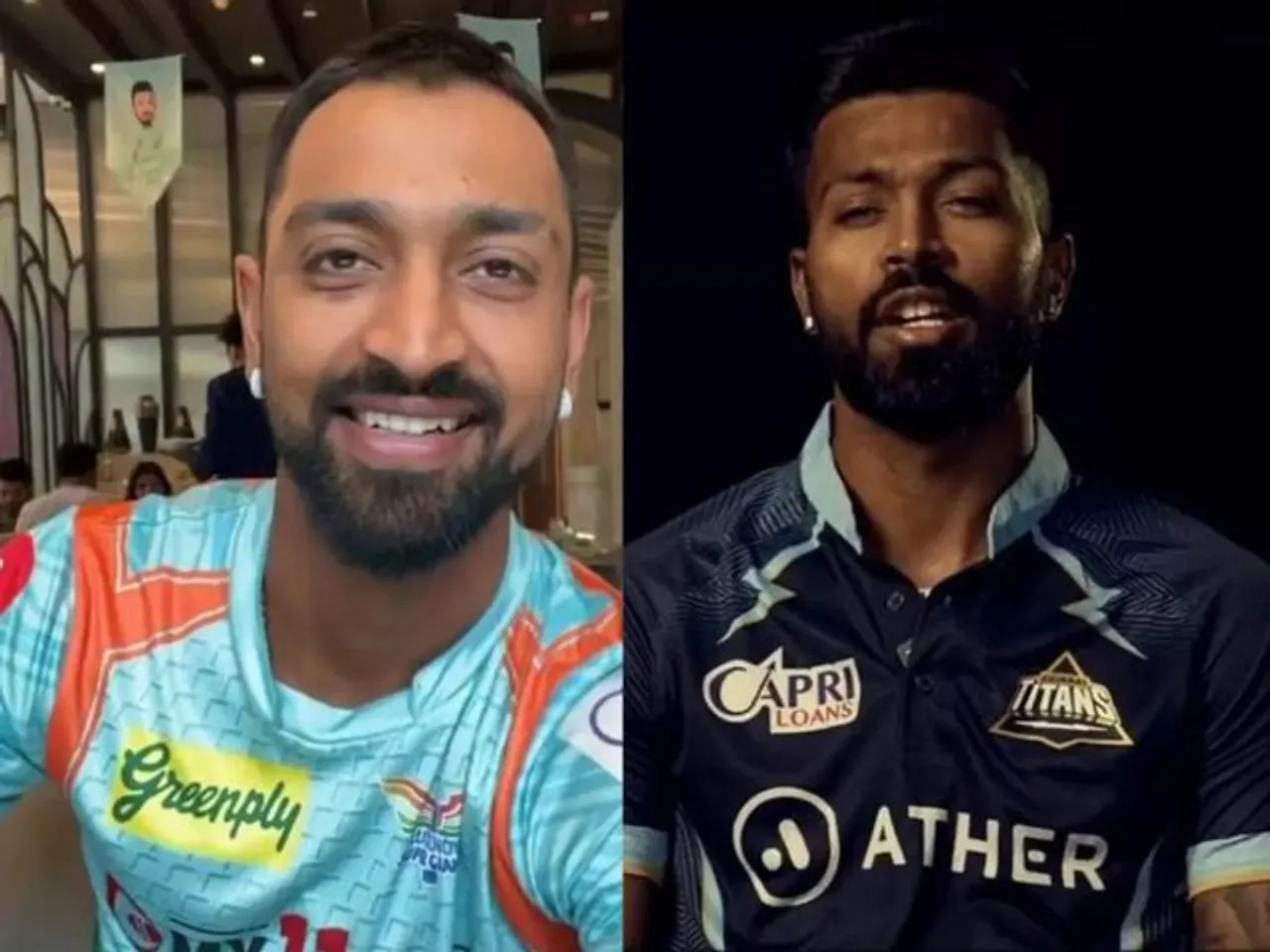 Hardik Pandya and Krunal Pandya. (Photo Source: Twitter) GT VS LSG