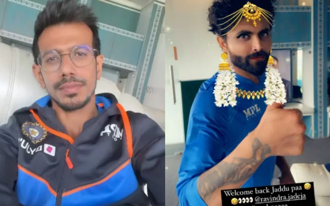 Yuzi Chahal and Ravindra Jadeja (Photo source: Insta/yuzi_chahal23)
