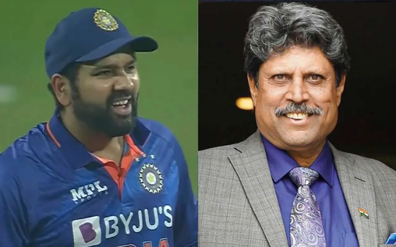 Rohit Sharma and Kapil Dev. (Photo source: Twitter)