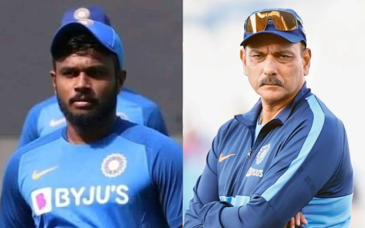 Sanju Samson and Ravi Shastri. (Photo Source: Twitter/BCCI)