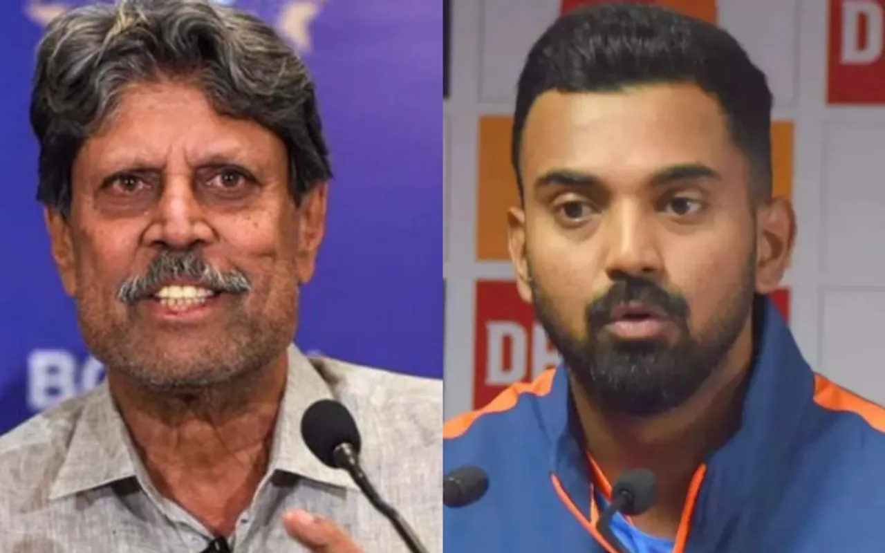Kapil Dev and KL Rahul (Image Source: Twitter)