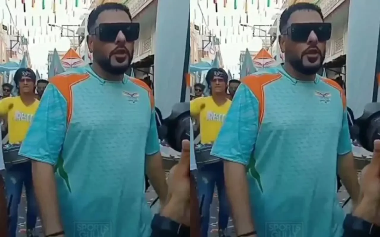 Badshah during an Ad shoot for LSG. (Photo Source: Twitter)