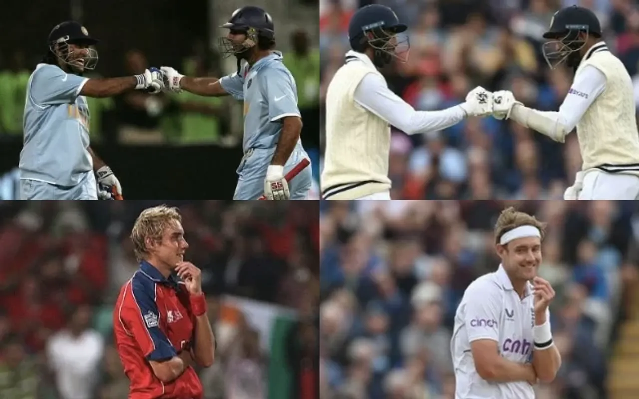 Stuart Broad from 2007 and today (Photo Source: Twitter)