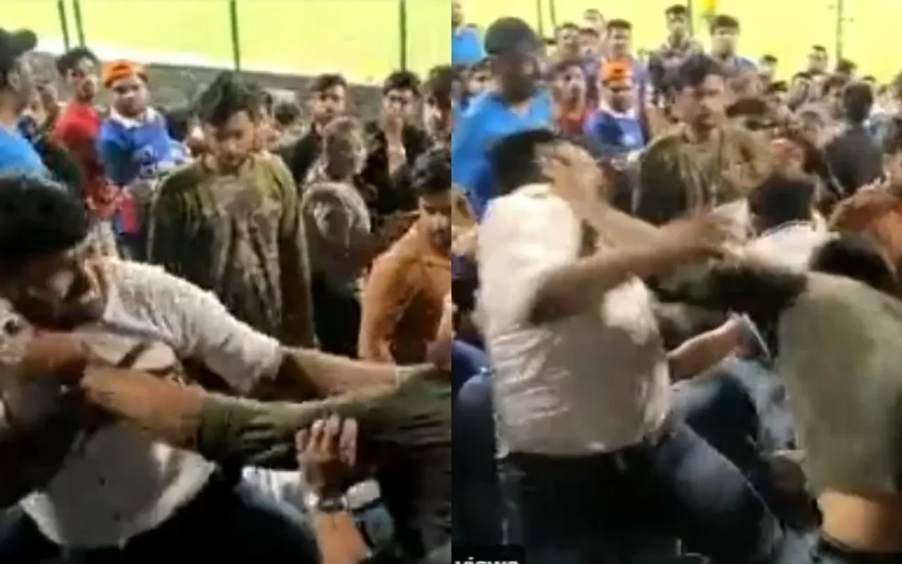 Brawl at Arun Jaitley Stadium during 1st T20I. (Photo Source: Twitter)