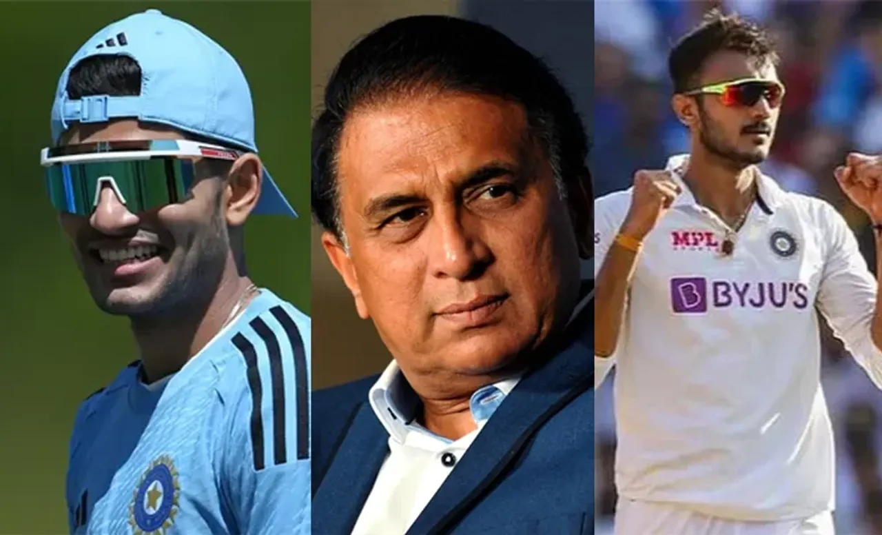 Shubman Gill, Sunil Gavaskar and Axar Patel