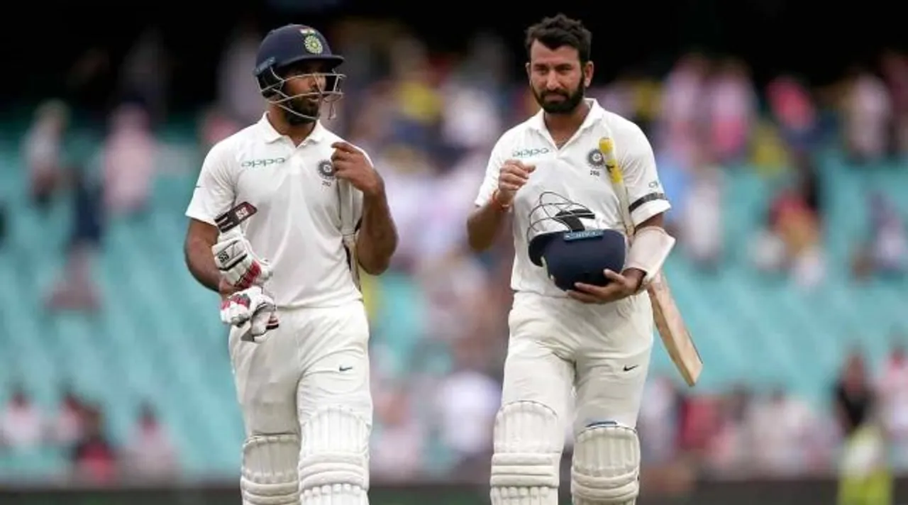 हनुमा विहारी hanuma vihari and cheteshwar pujara- duleep trophy (image source: twitter)
