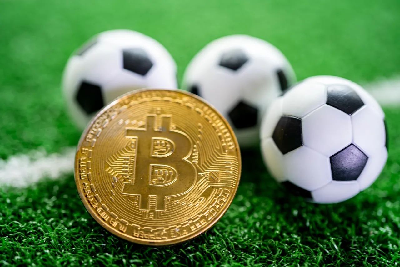 gold-bitcoin-with-soccer-ball-football-cryptocurrency-used-online-sports-betting
