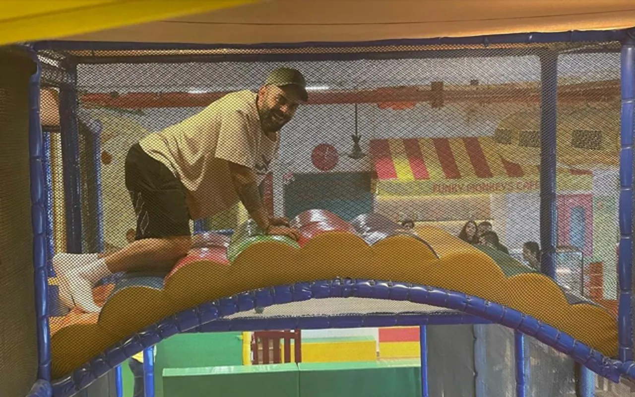 Virat Kohli at kids' play area