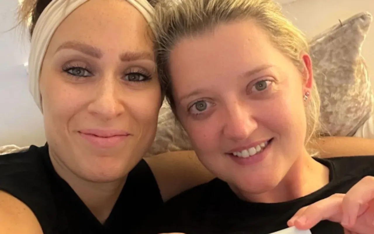 Sarah Taylor with her partner