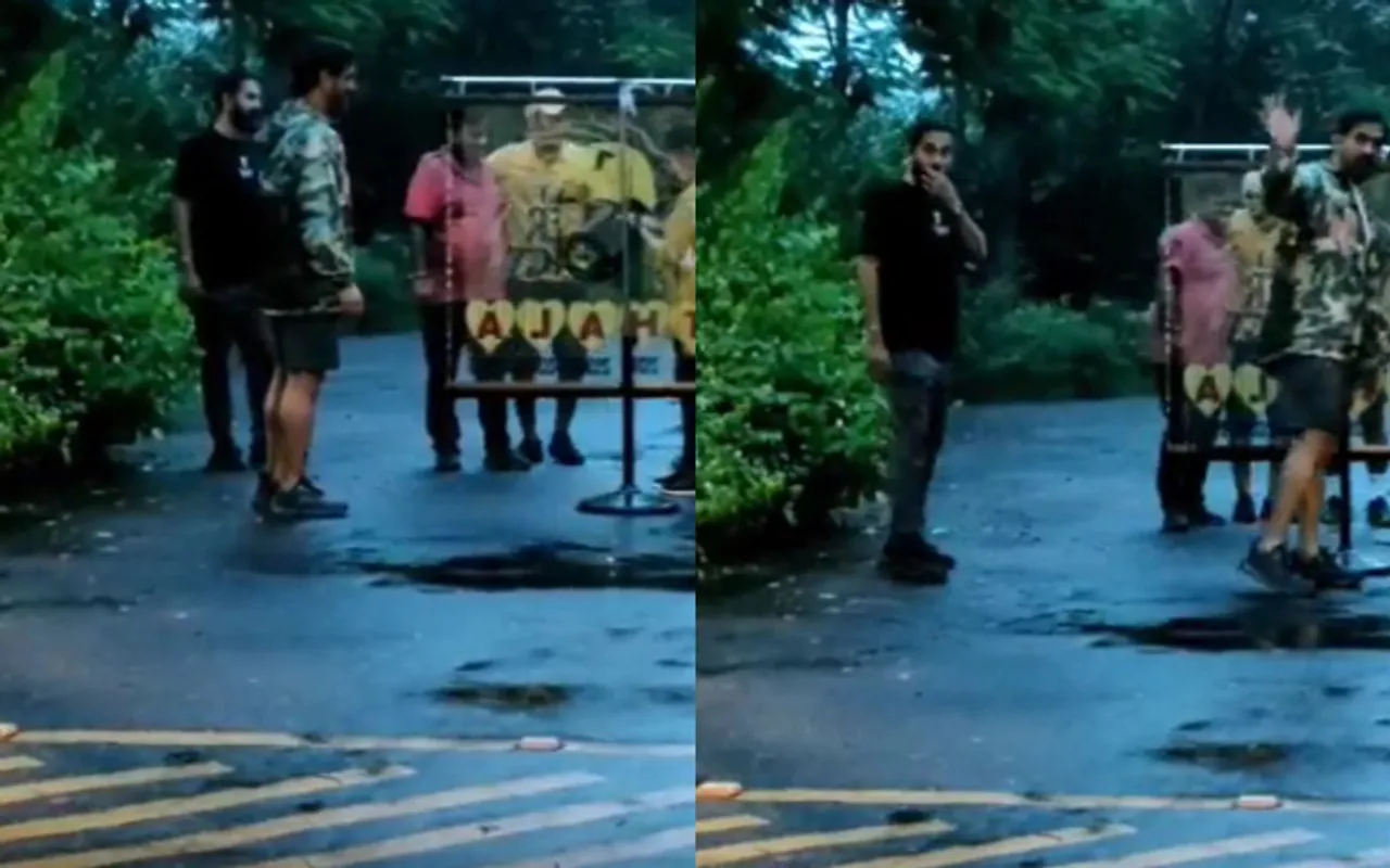 MS Dhoni with his fans