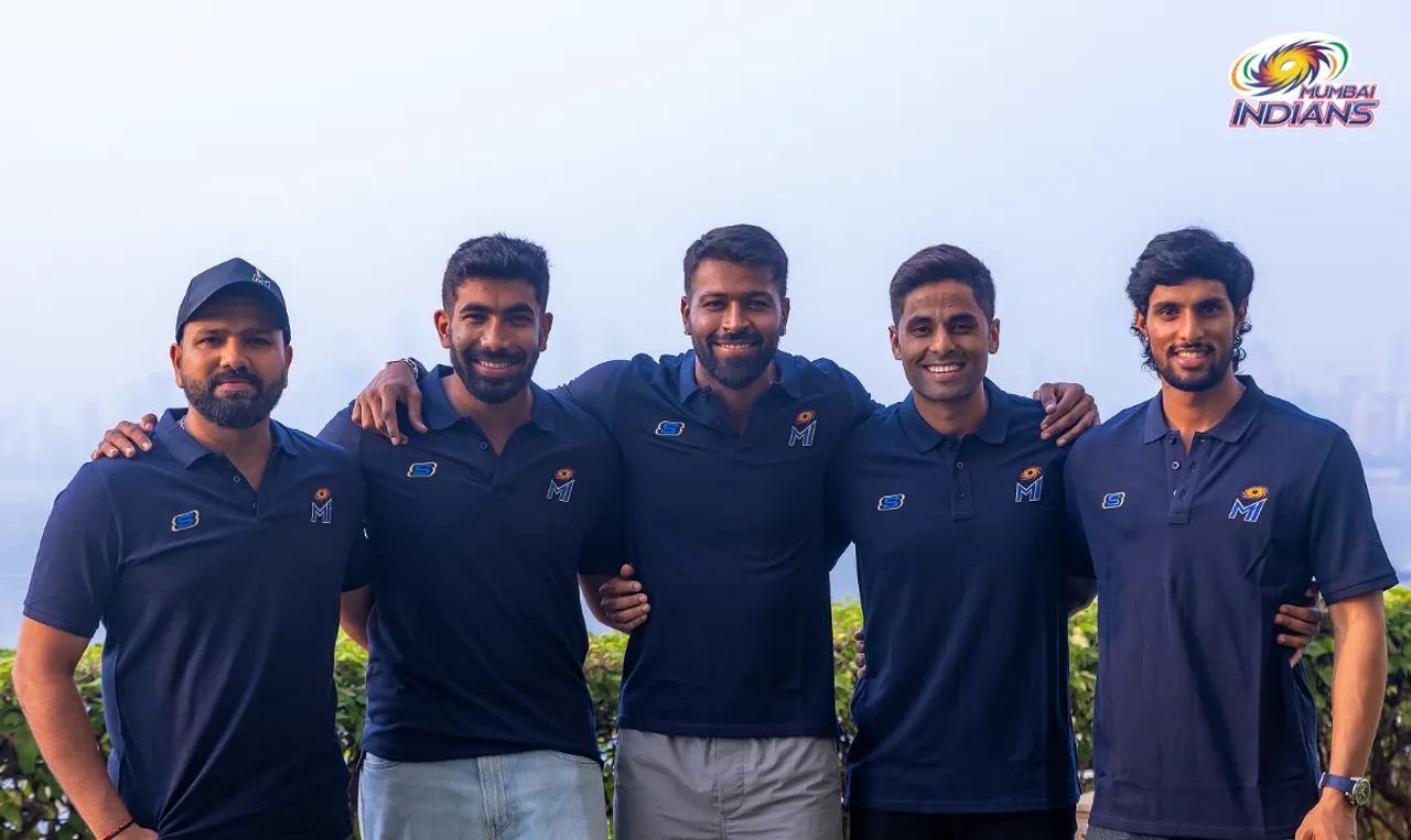 Rohit Sharma, Jasprit Bumrah, Hardik Pandya, Suryakumar Yadav and Tilak Varma, the five players retained by Mumbai Indians ahead of IPL 2025, are all smiles after recommitting to MI for a new cycle..png