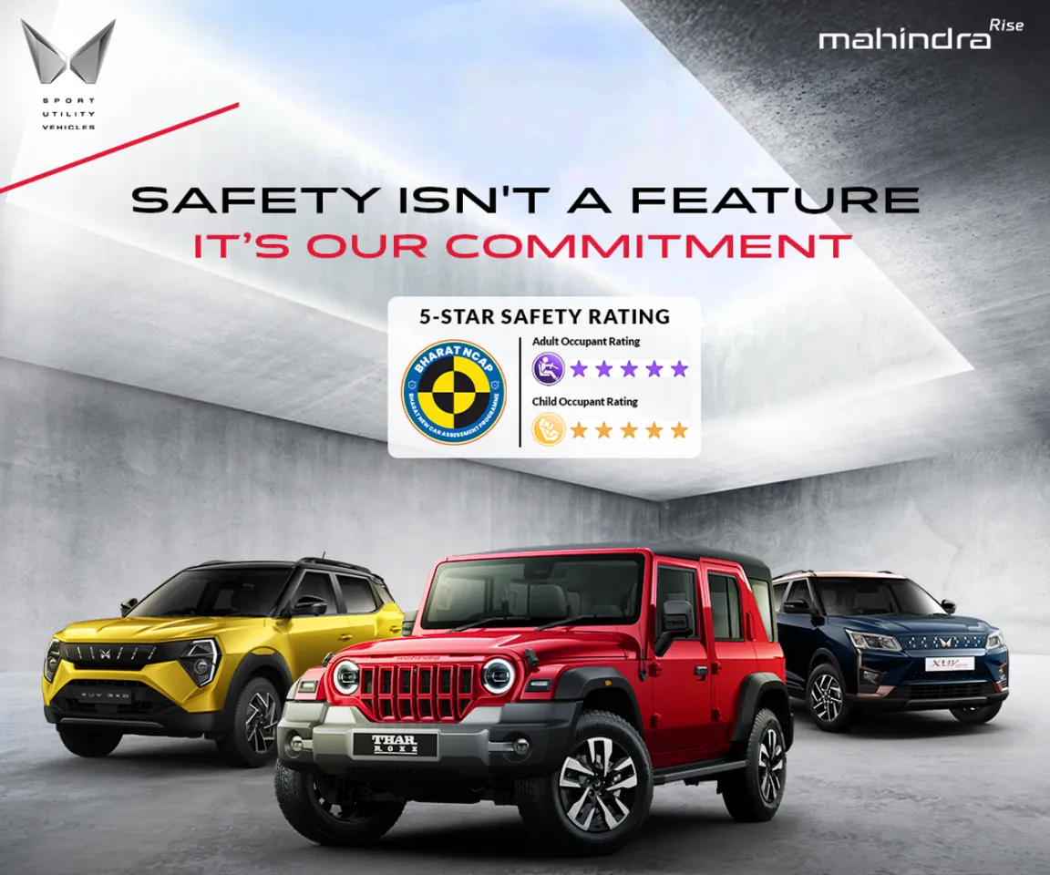 Mahindra Thar ROXX, XUV 3XO, XUV400 Get 5-Star Bharat-NCAP