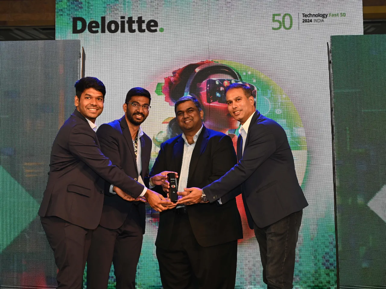 L to R- Girish Akash-Head of Placements, NxtWave, Revanth Gopi- Head of Engineering, NxtWave, Romal Shetty-CEO, Deloitte South Asia, Nishant Rao-Founding Partner, Avataar Vent.jpg