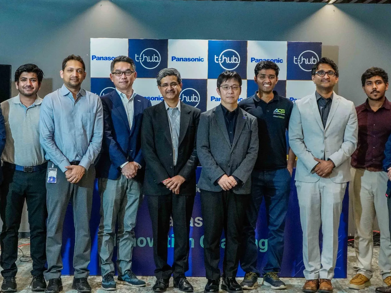 Panasonic and T-Hub teams along with the four finalists of the Panasonic Innovation Challenge.jpg