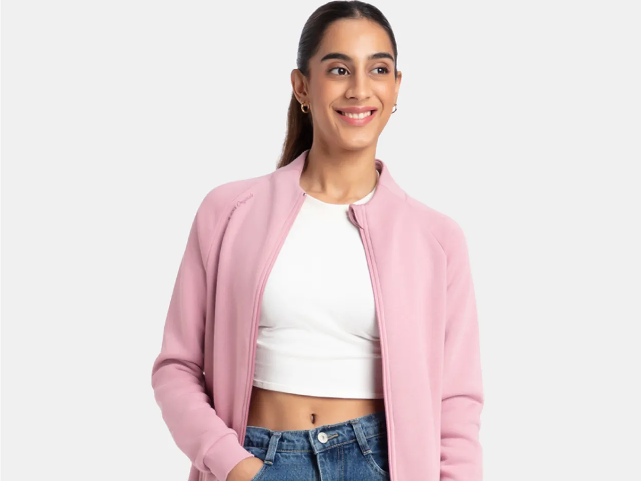 High Neck Jacket with Front Pockets