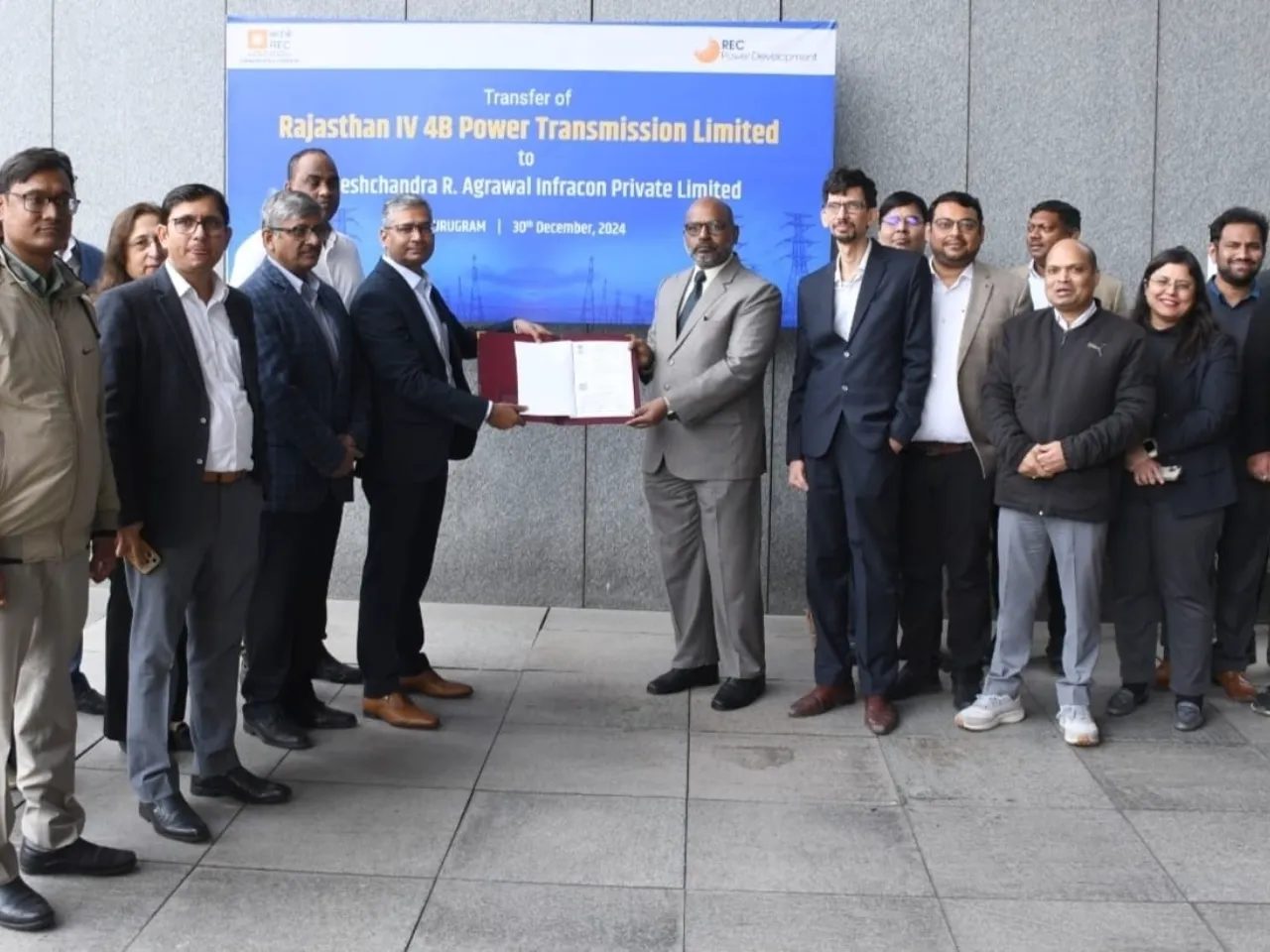 IMAGE - RECPDCL Handovers Rajasthan IV 4B Power Transmission Limited, a Transmission Project Special Purpose Vehicle to Dineshchandra R. Agrawal Infracon Private Limited.jpeg