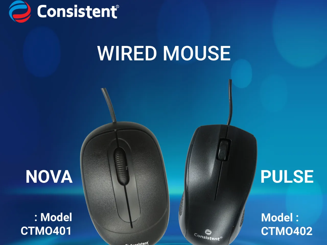 Ergonomic PULSE and NOVA Wired Mouse