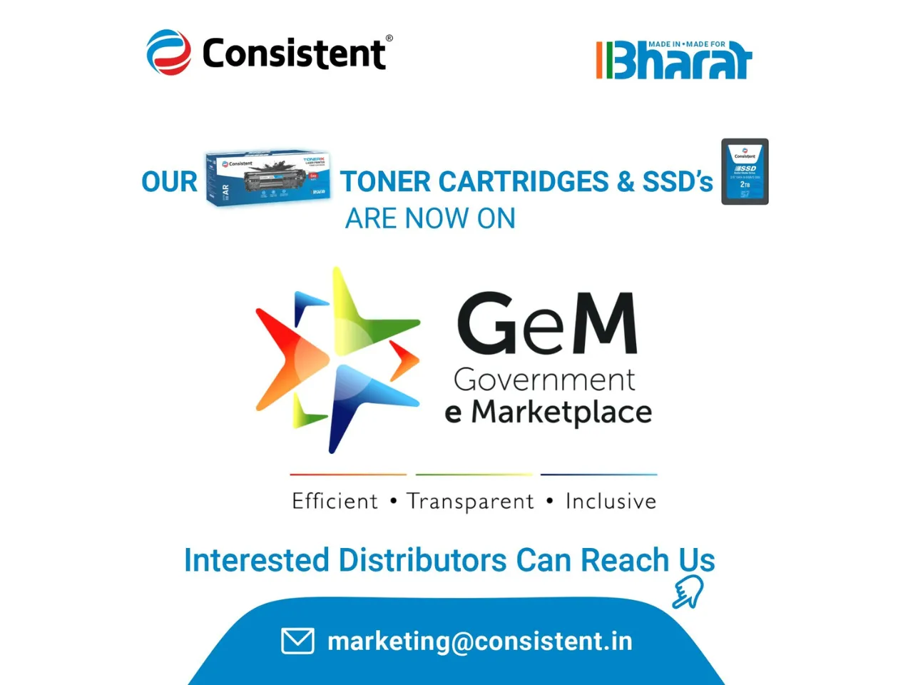 Consistent Strengthens GeM Presence with SSDs and Cartridges