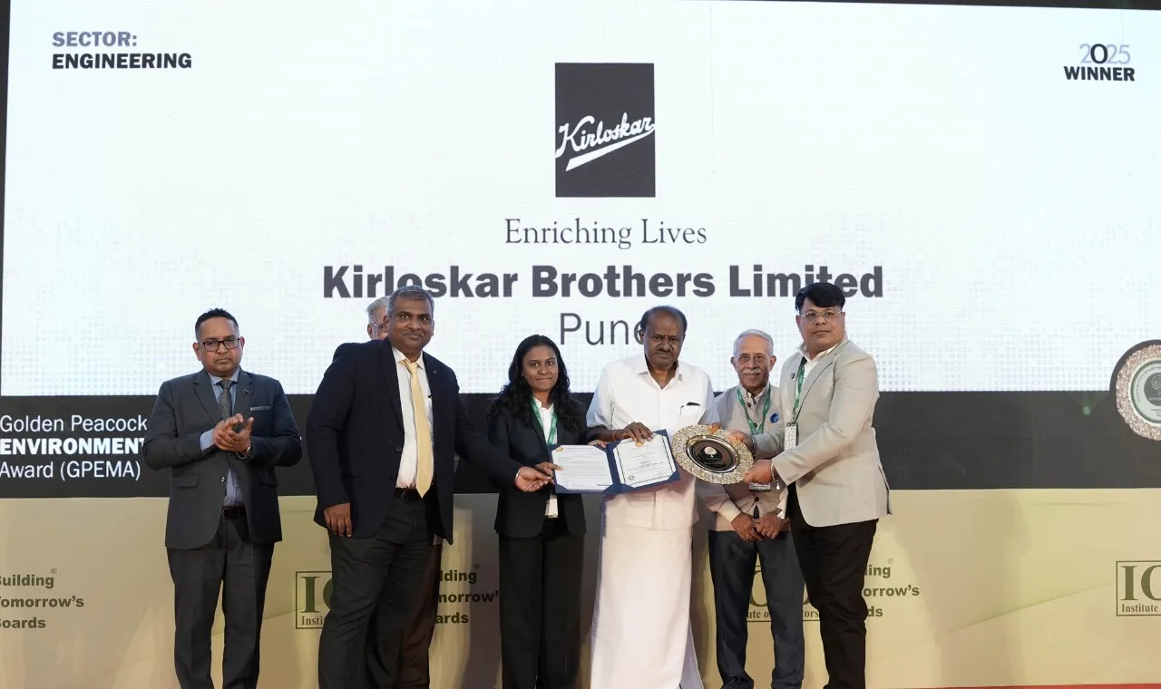 Kirloskar Brothers Limited Honoured with Golden Peacock Award for Excellence in Environment Management