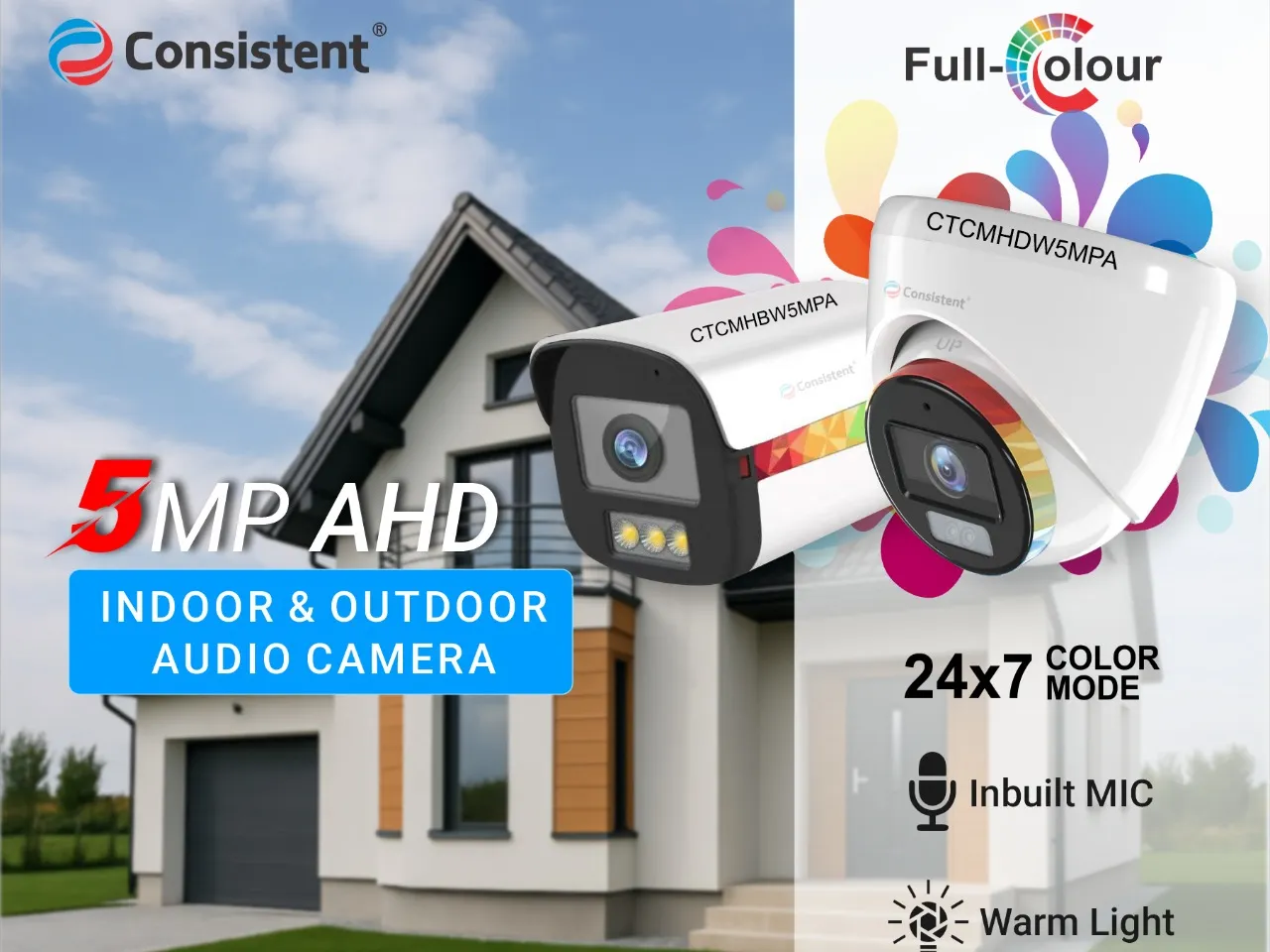 Consistent Introduces 5MP AHD Dome and Bullet Security Cameras