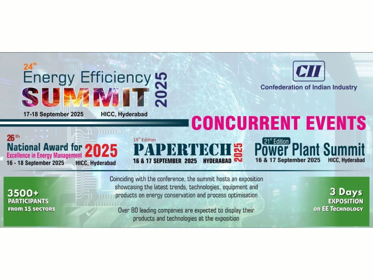 CII’s Flagship Event on Energy Efficiency Summit to be Organized in Hyderabad