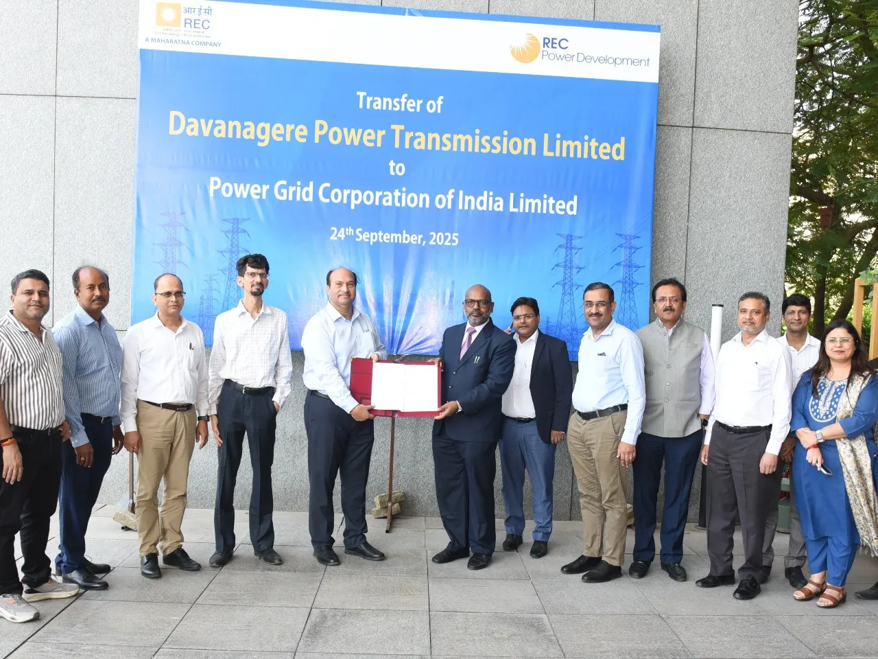 RECPDCL Handsover Davanagere Power Transmission SPV to Power Grid Corporation of India Limited
