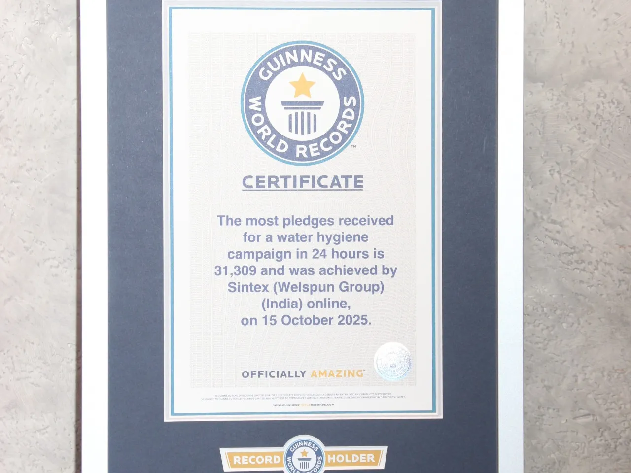 Sintex Marks 50 Years with Guinness World Record on Water Awareness