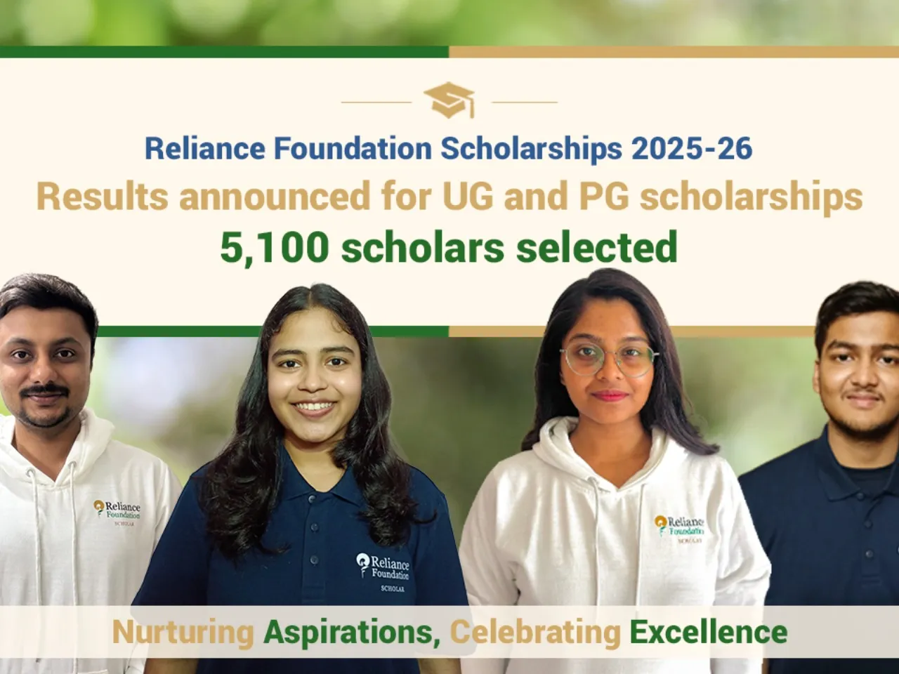 Reliance Foundation Awards 5,000 UG And 100 PG Scholarships