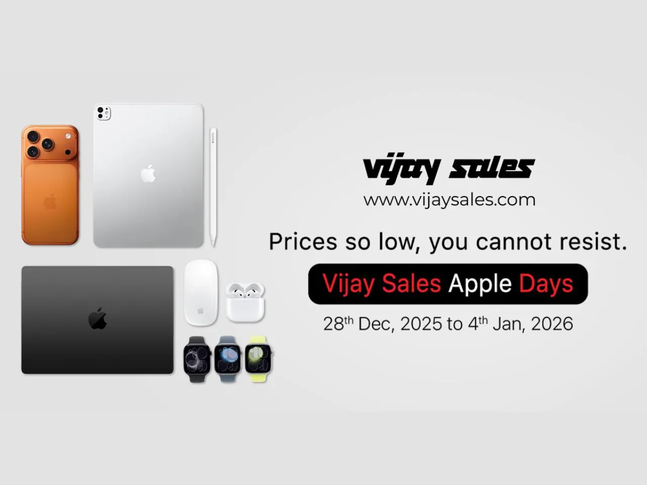 Apple Days Sale at Vijay Sales Begins December 28